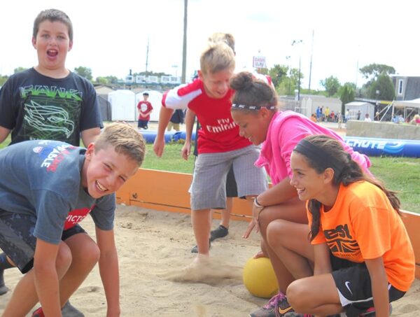 campers playing gaga ball, Sports Sampler Camp